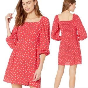New Sanctuary Cilia Red Floral Dress Square Neck size 10